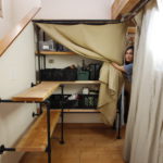 wooden shelves for organization