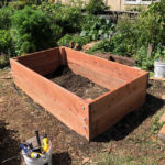 a wooden garden retainer